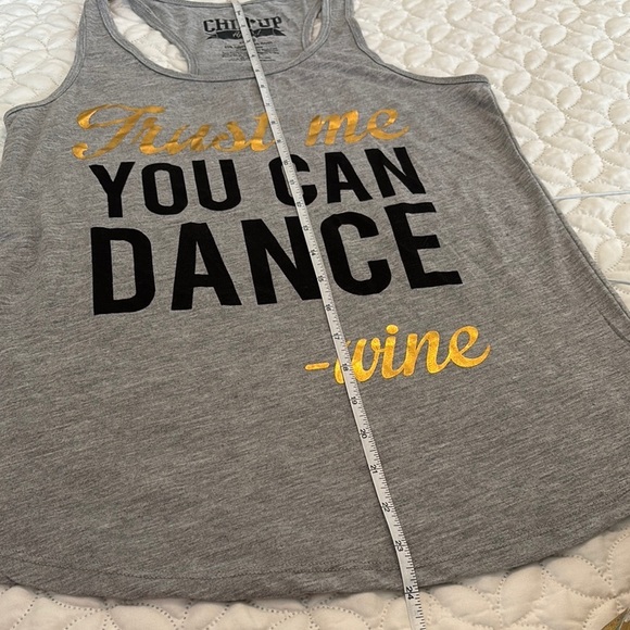 3 for $10 Chin-Up Metallic Gold Muscle Shirt “Trust Me You Can Dance-Wine” - Picture 5 of 5